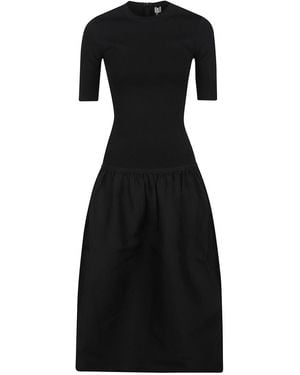 TOTEME Round Neck Midi Dress - Black