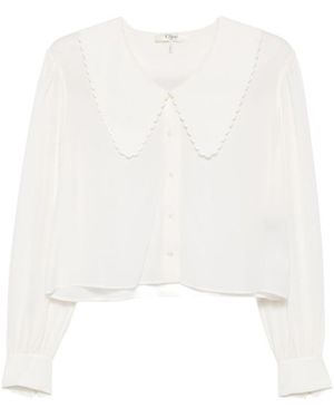 Chloé V Neck Top - White