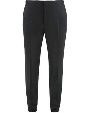 ZEGNA Flat Front Trousers - Black