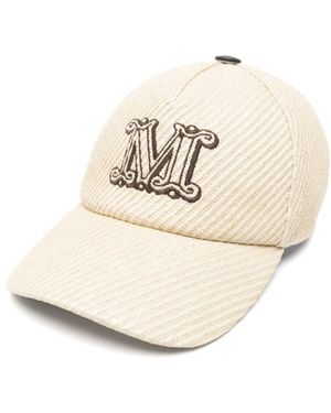 Max Mara Jez Raffia Effect Hat in Natural | Lyst