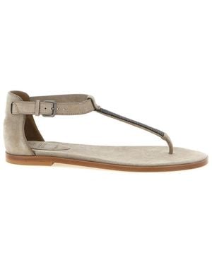 Brunello Cucinelli Ankle-Strap Sandals - Natural
