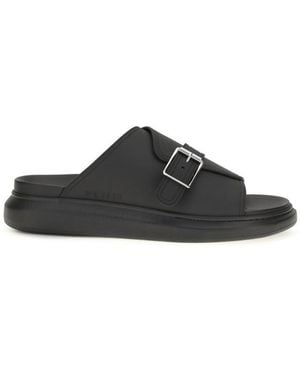 McQueen Leather Sandals - Black