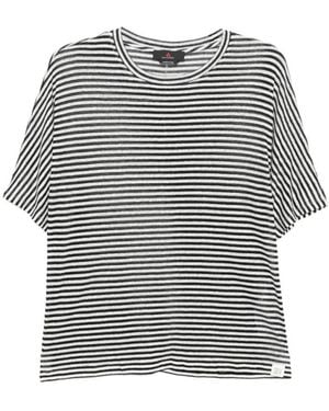 Peuterey Round Neck Stripes T-Shirt - Black