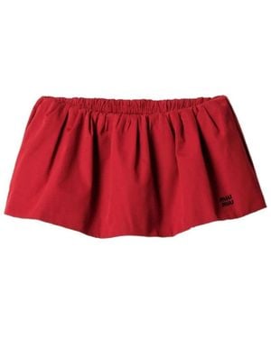 Miu Miu Logo Mini Skirt - Red