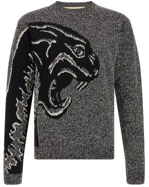 Valentino Knitted Crew Neck Sweater - Gray