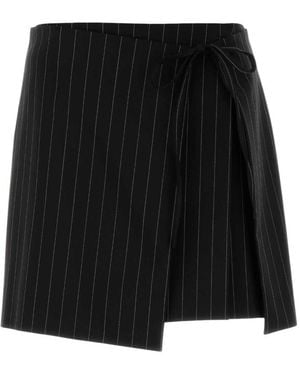 Sportmax Stripes Above Knee Skirt - Black
