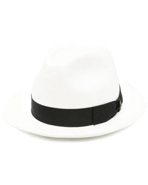Borsalino Logo Fedora Hat - White