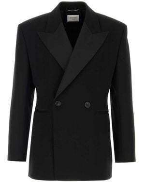 Saint Laurent Peaked Lapel Blazer - Black