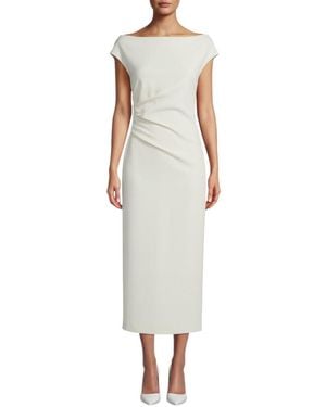 P.A.R.O.S.H. Boat Neck Midi Dress - White