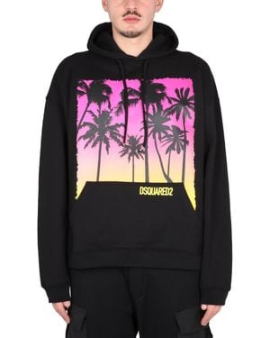 DSquared² Graphic Hood Sweatshirt - Black