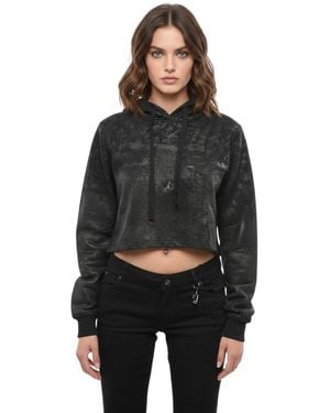 DIESEL Textured Hood Sweatshirt - Black