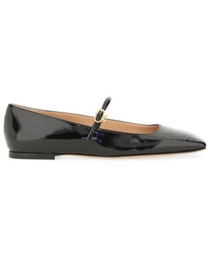 Gianvito Rossi Leather Ballet Flats - Black
