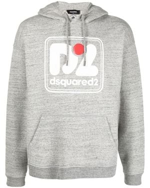 DSquared² Logo Hood Sweatshirts - Gray