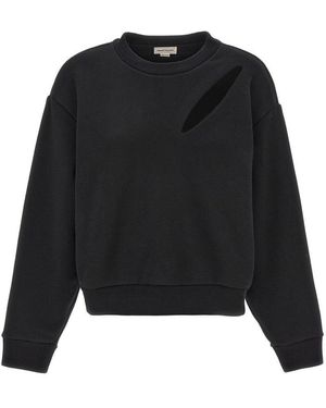 McQueen Cut And Sew Sweatshirt - Black
