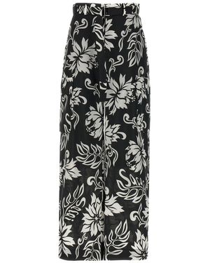 Sacai Floral Print Pants - Black