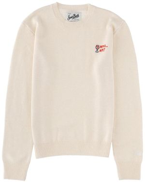MC2 Saint Barth Embroidered Crew Neck Sweatshirt - Natural