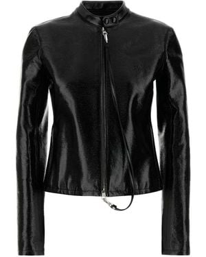 Courreges Courregès Vinyl Biker Jacket - Black