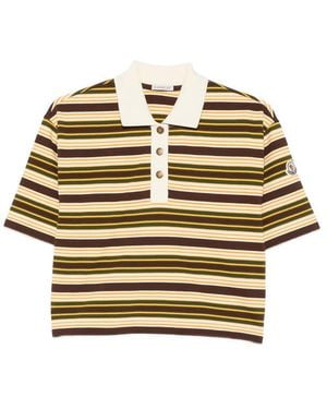 Moncler Stripes Shirt Collar Polo - Metallic