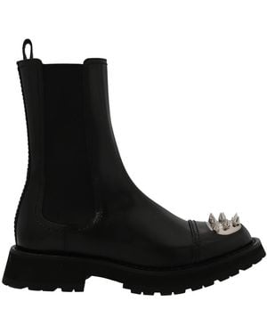 McQueen Leather Boots - Black