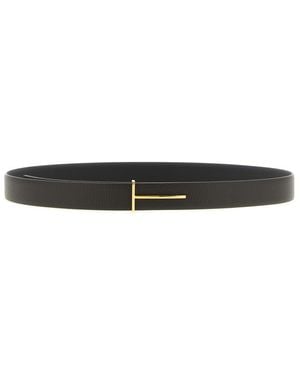 Tom Ford T Buckle Reversible Belt - Black