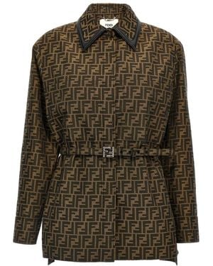 Fendi Ff Canvas Jacket - Green