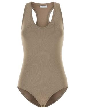 Ferragamo Cappuccino Stretch Viscose Blend Bodysuit - Natural