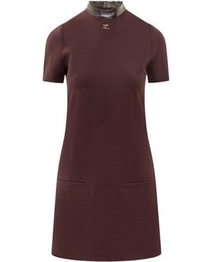 Courreges Mock Collar Dress - Red