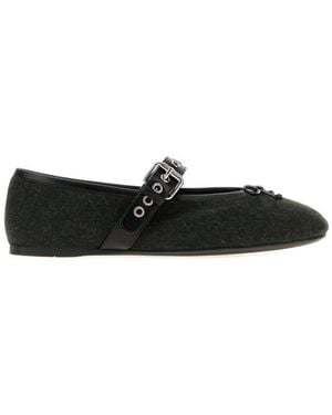 Miu Miu Bow Ballet Flats - Black