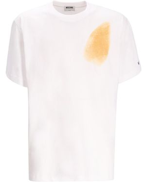 Moschino Round Neck Printed T-Shirt - White