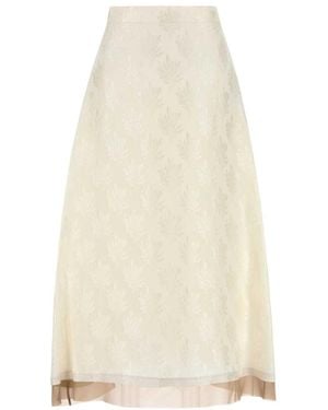Fendi Silk Blend Skirt - White