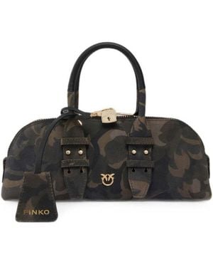 Pinko Camo Print Escape Small Duffle Bag - Black