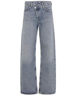 Agolde Criss Cross Straight Fit Jeans - Blue