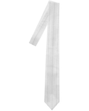 1989 STUDIO Striped Tie - White