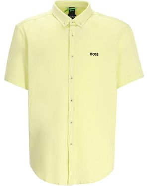BOSS Regular Fir Solid Shirt - Yellow