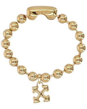 Off-White c/o Virgil Abloh Logo Beaded Bracelet - Metallic