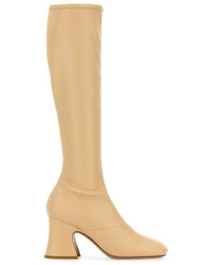 Chloé Cream Synthetic Leather Janis Boots - White