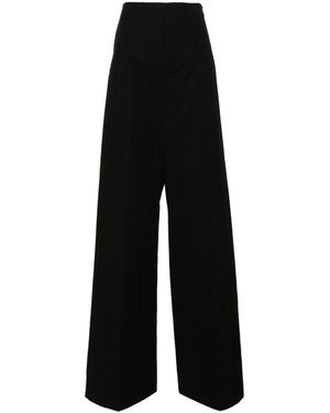 Sportmax Linen And Cotton Blend Trousers - Black