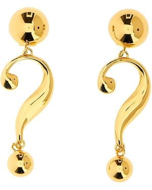 Moschino Metal Question Mark Drop Earrings - Metallic