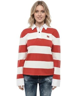 DSquared² Stripes Shirt Collar Sweater - Red