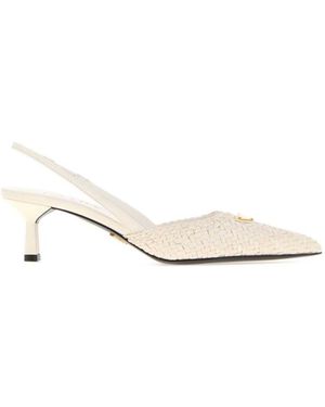 Prada Woven Pumps - White