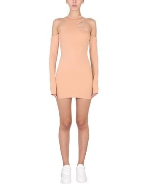 Off-White c/o Virgil Abloh Round Neck Mini Dress - Natural