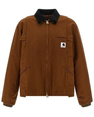 Sacai Shirt Collar Jacket - Brown