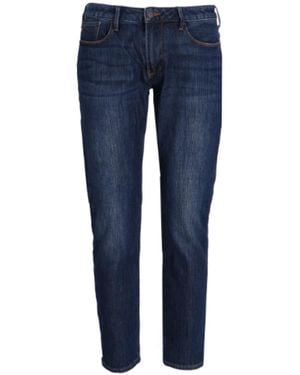 Emporio Armani Slim-Fit Cotton Blend Jeans - Blue