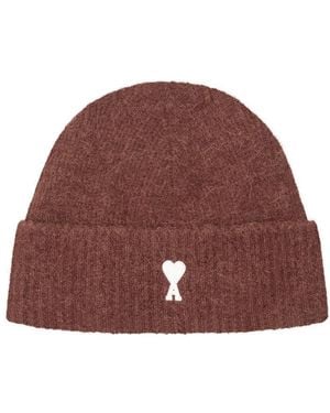 Ami Paris Logo Beanie Cap - Red