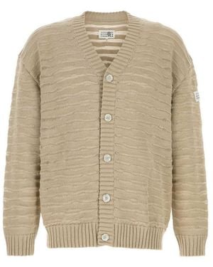MM6 by Maison Margiela V Neck Cardigans - Natural