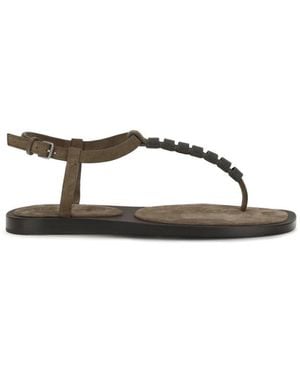 Brunello Cucinelli Embellished Sandals - Brown