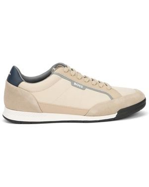 BOSS Lace-Up Sneakers - Natural
