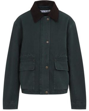 Acne Studios Dark Distressed Shirt Collar Jacket - Black
