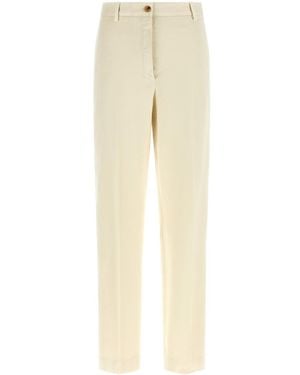 Dries Van Noten Tapered Flat Front Pant - Natural