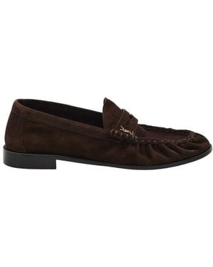 Saint Laurent Suede Loafers - White